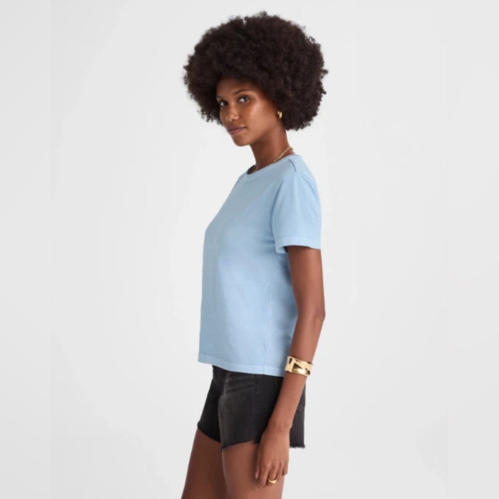 Madewell Perfect Tee- Iced Blue - Picture 2 of 11